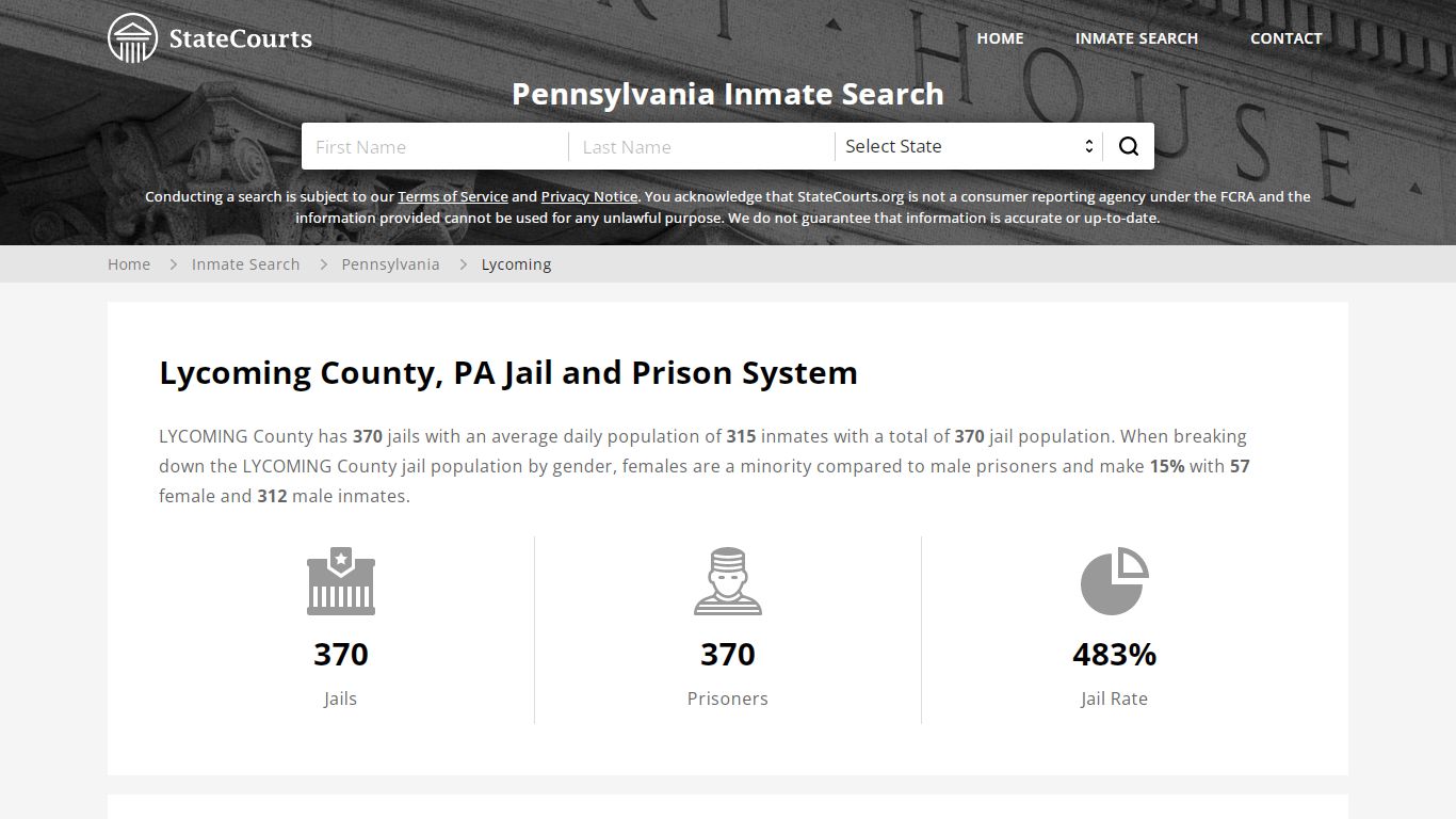 Lycoming County, PA Inmate Search - StateCourts