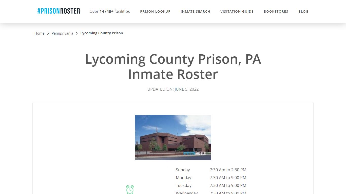 Lycoming County Prison, PA Inmate Roster - Inmate Locator